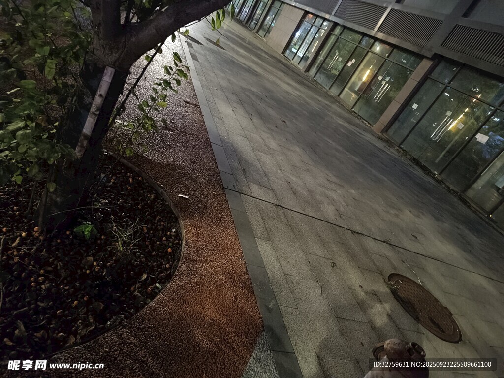 城市夜晚的靜謐街道景象
