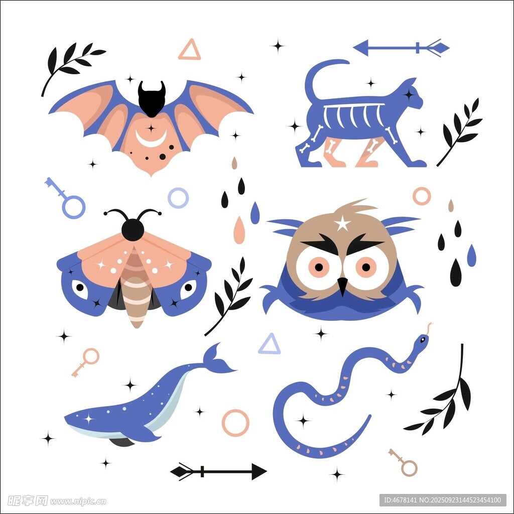 可愛(ài)動(dòng)物插畫(huà)圖案集合