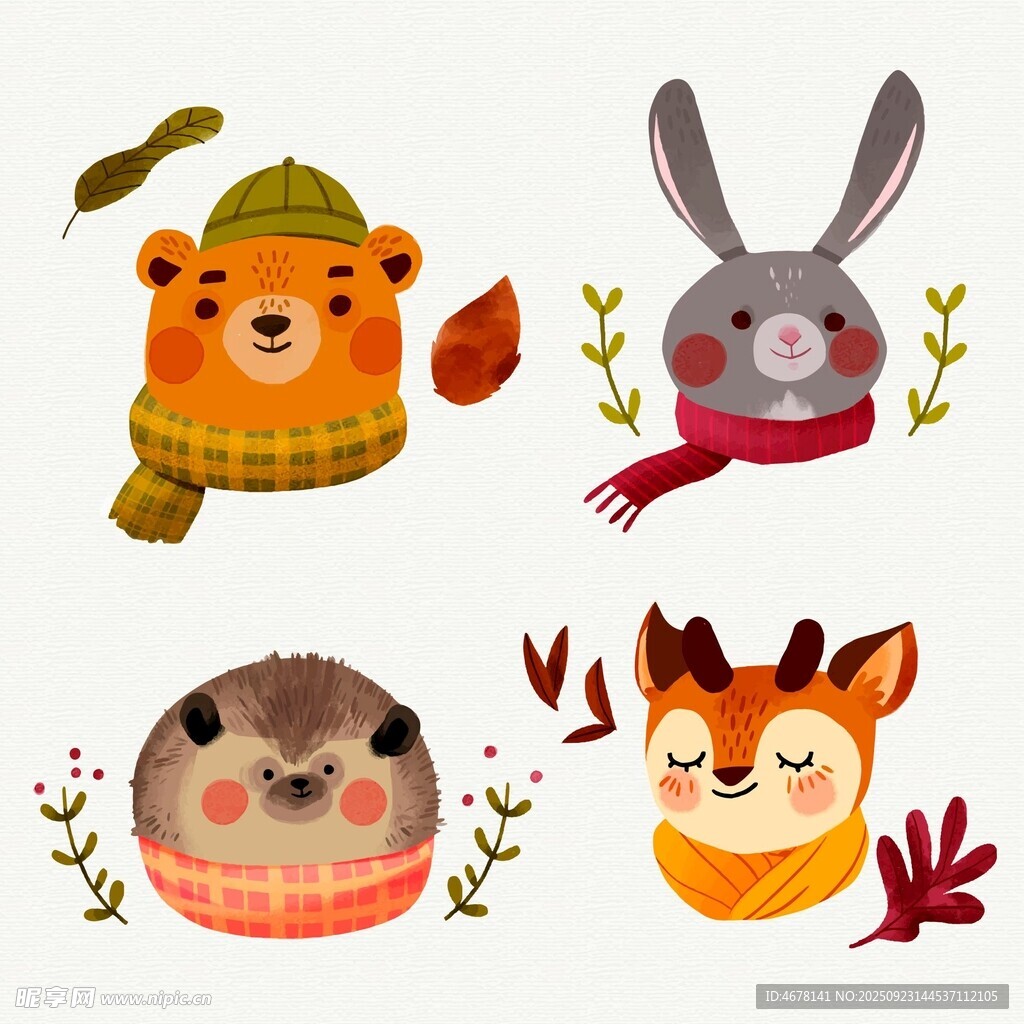 可愛動物插畫 萌趣小動物