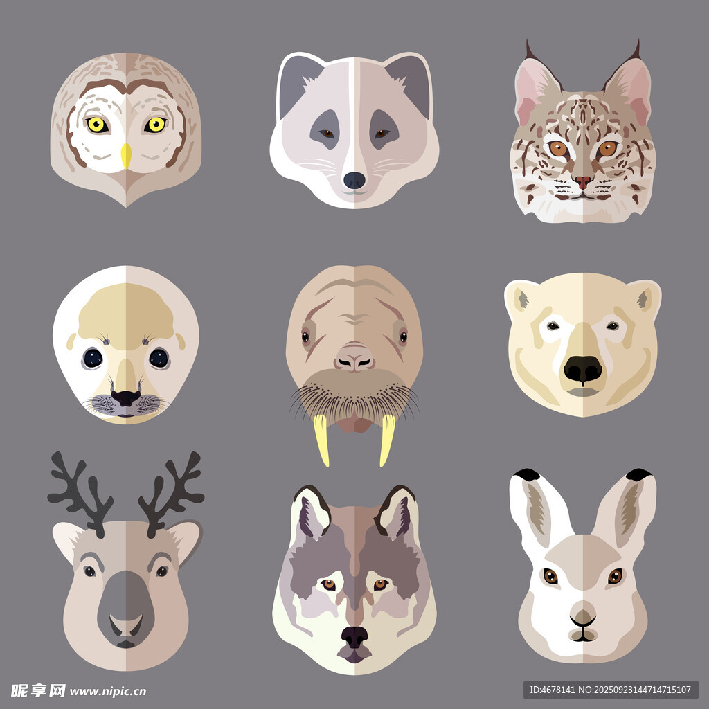 動物頭像插畫集合