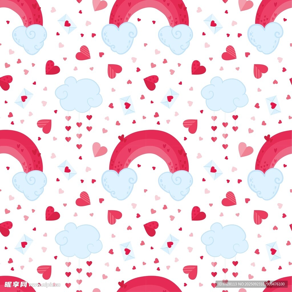 彩虹愛心圖案背景紋理