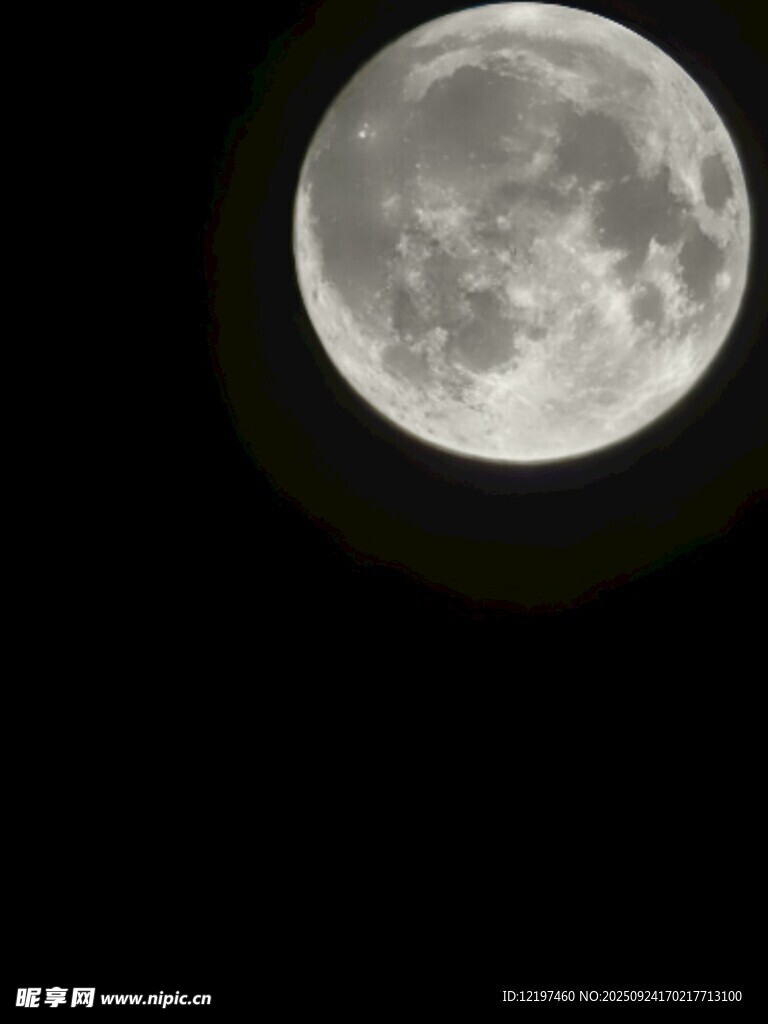 夜空中的皎潔滿月