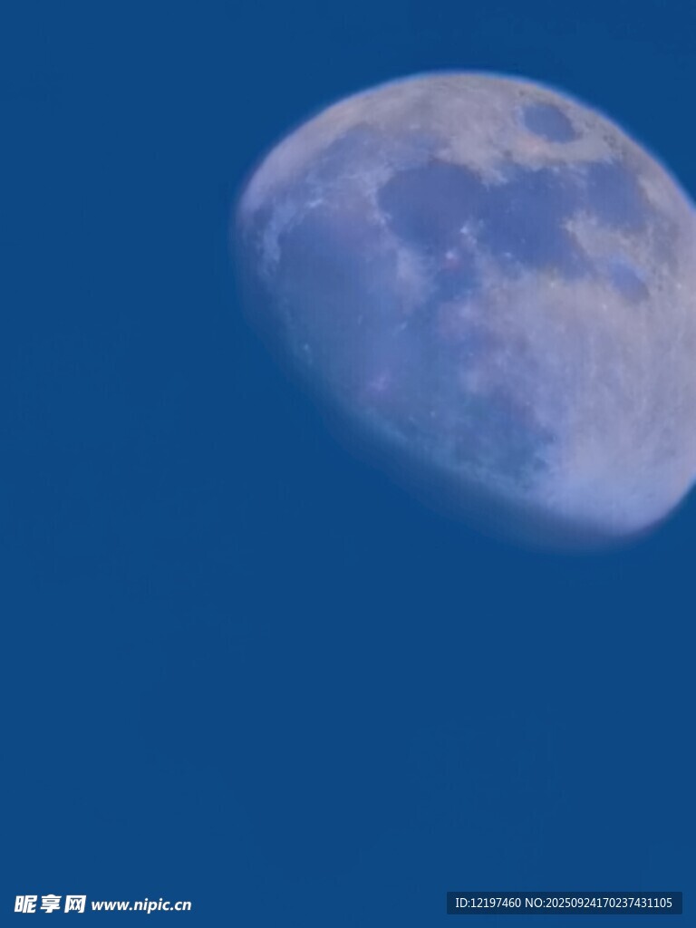 夜空中的半圓明月