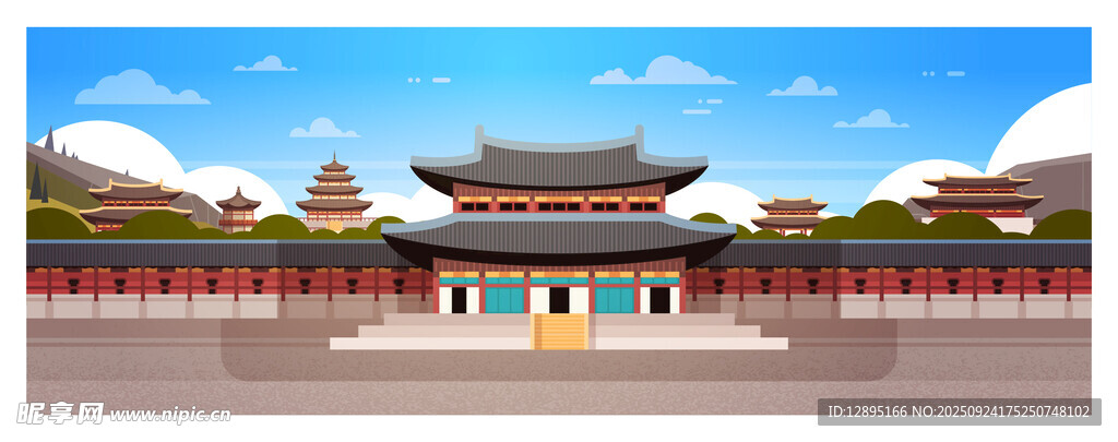 中式古建筑群景觀