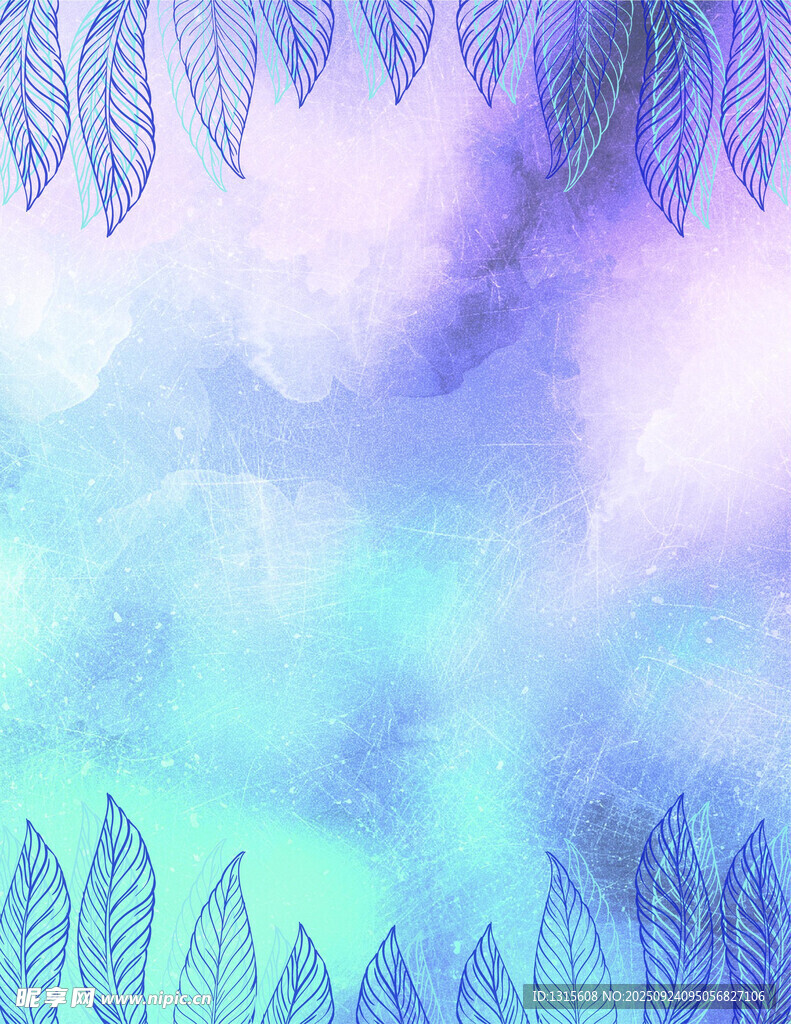 夢(mèng)幻漸變?nèi)~邊背景圖