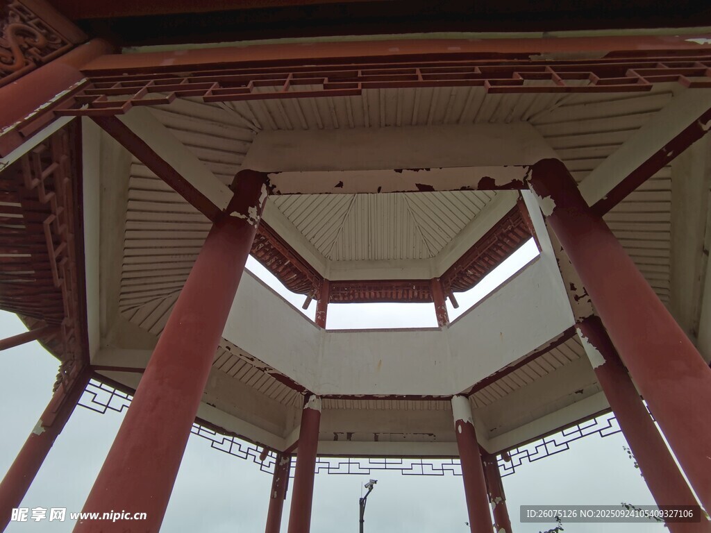 中式六角亭內(nèi)部結(jié)構(gòu)