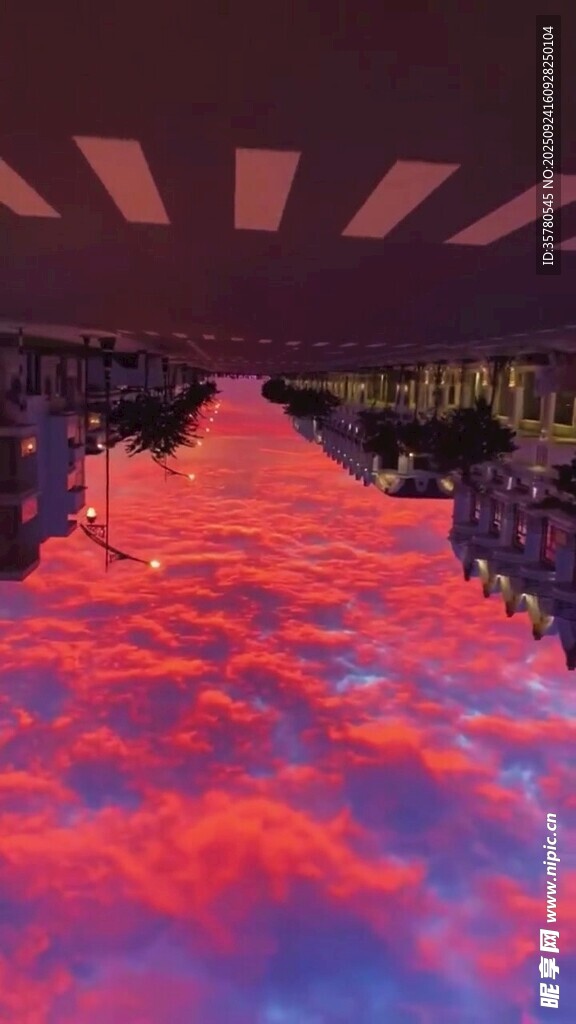 夢幻紅色云海景觀