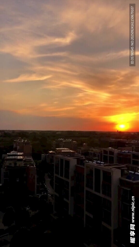 夕陽下的光伏電站美景