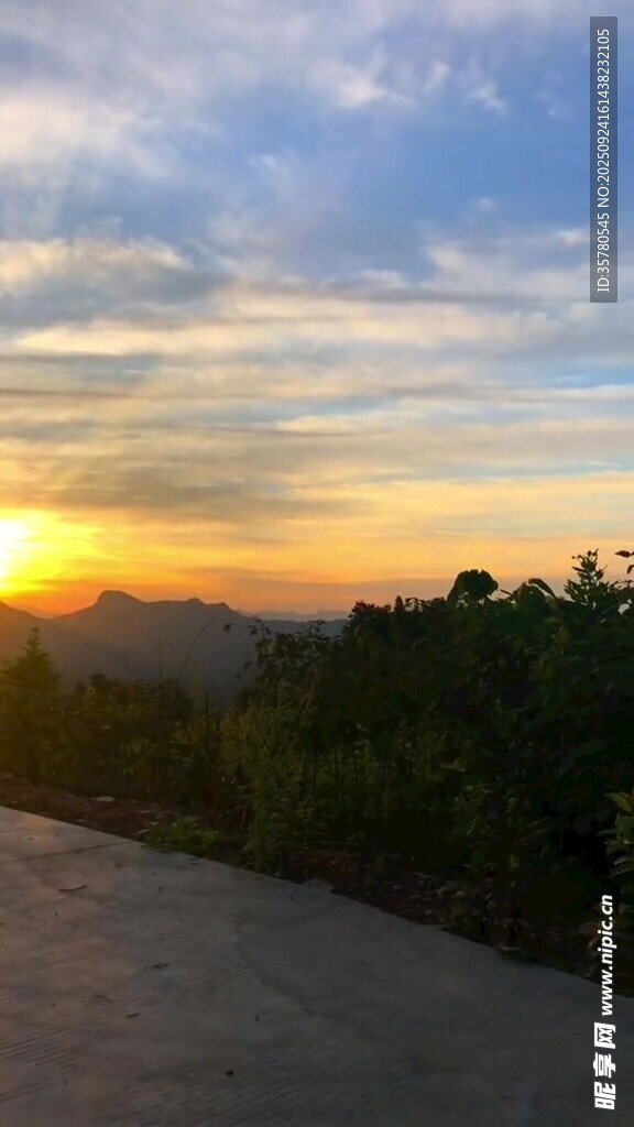 日落時(shí)分的山林美景