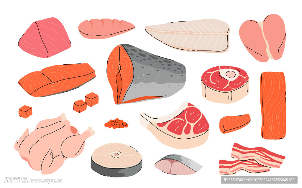 肉類食材插圖