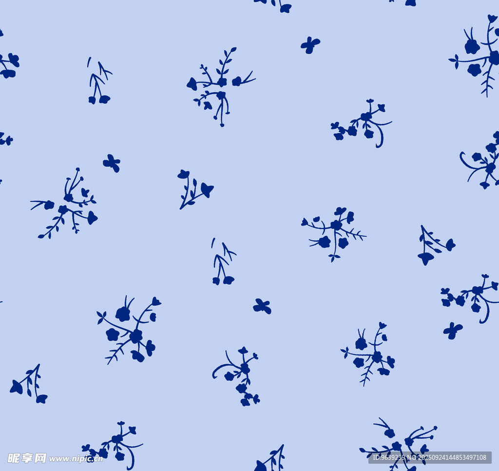 藍(lán)底碎花簡(jiǎn)約圖案