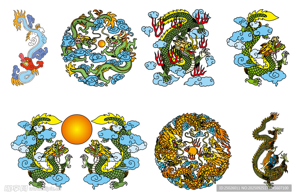 奇幻卡通風(fēng)格動(dòng)物圖案集合