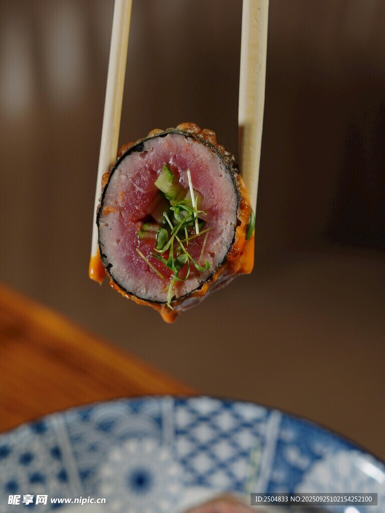 精致壽司特寫