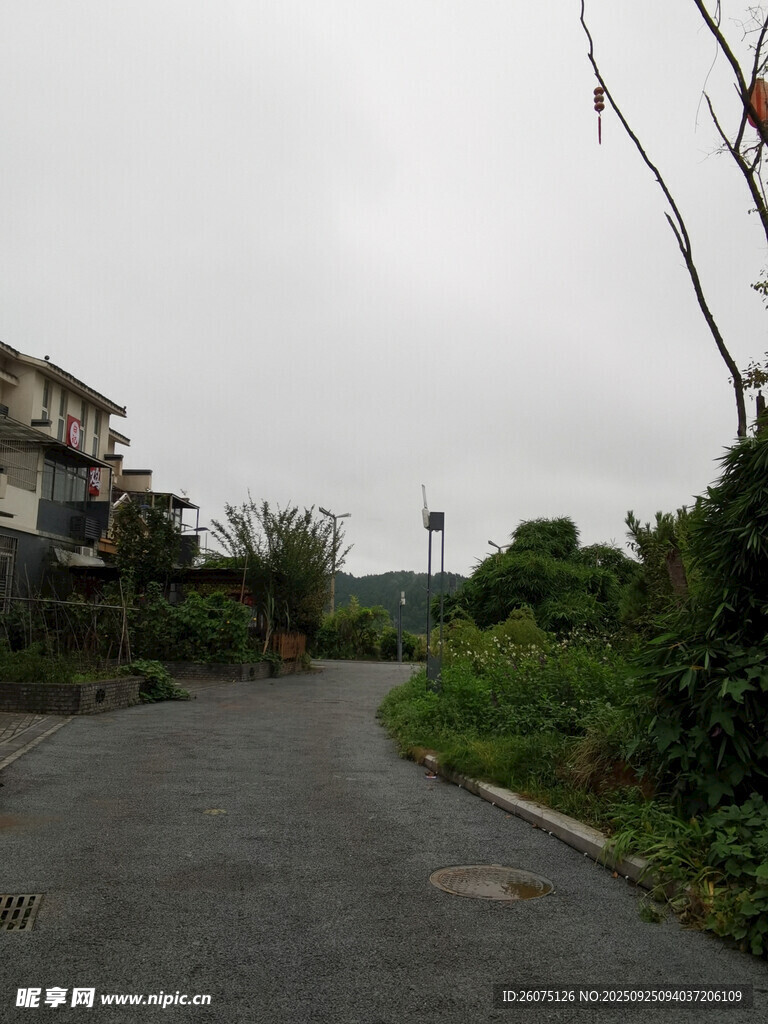 鄉(xiāng)村空曠道路與周邊景致