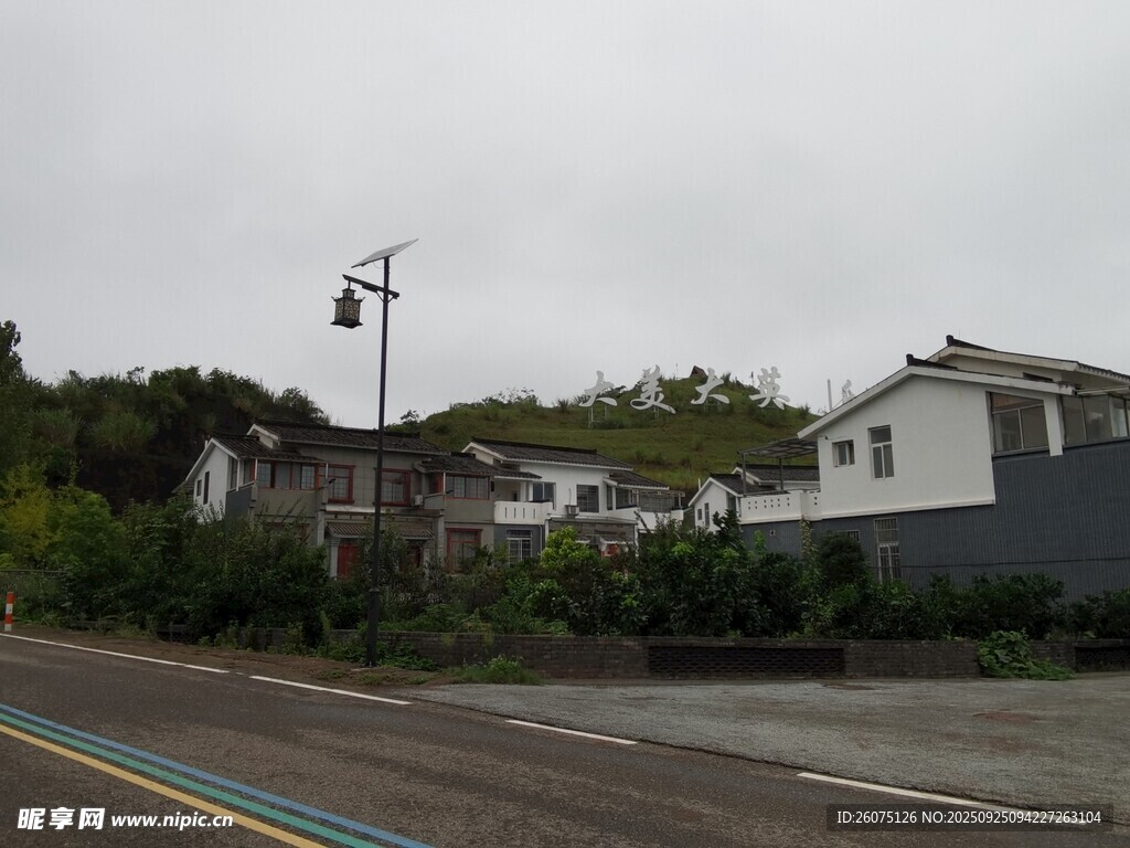 鄉(xiāng)村路旁的房屋與景致