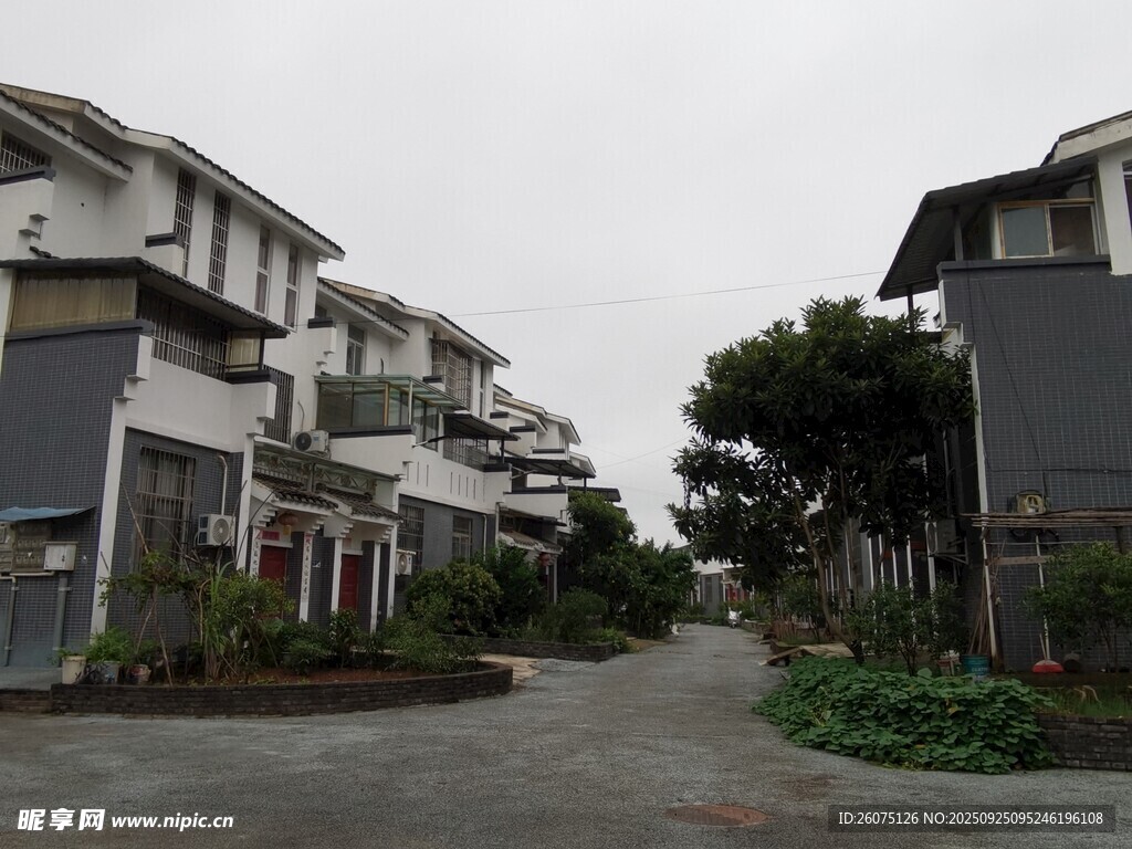 聯(lián)排住宅區(qū)街道景象