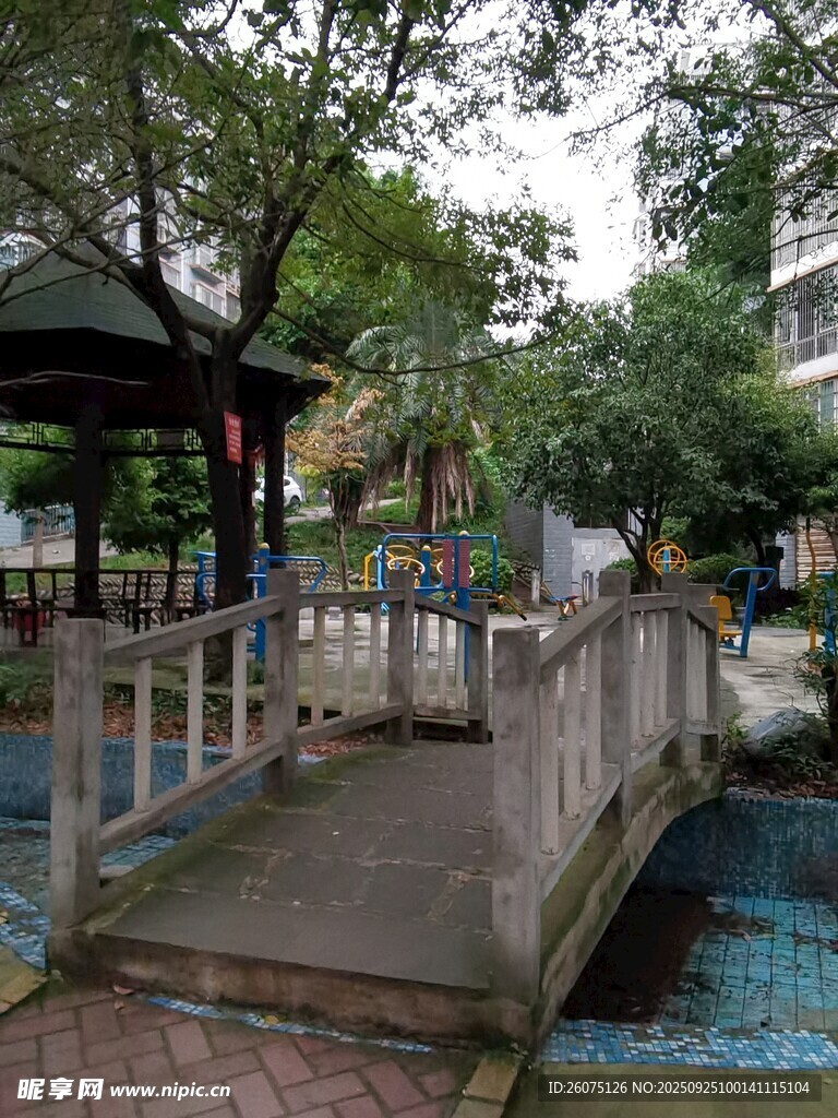 公園中的別致小橋景觀