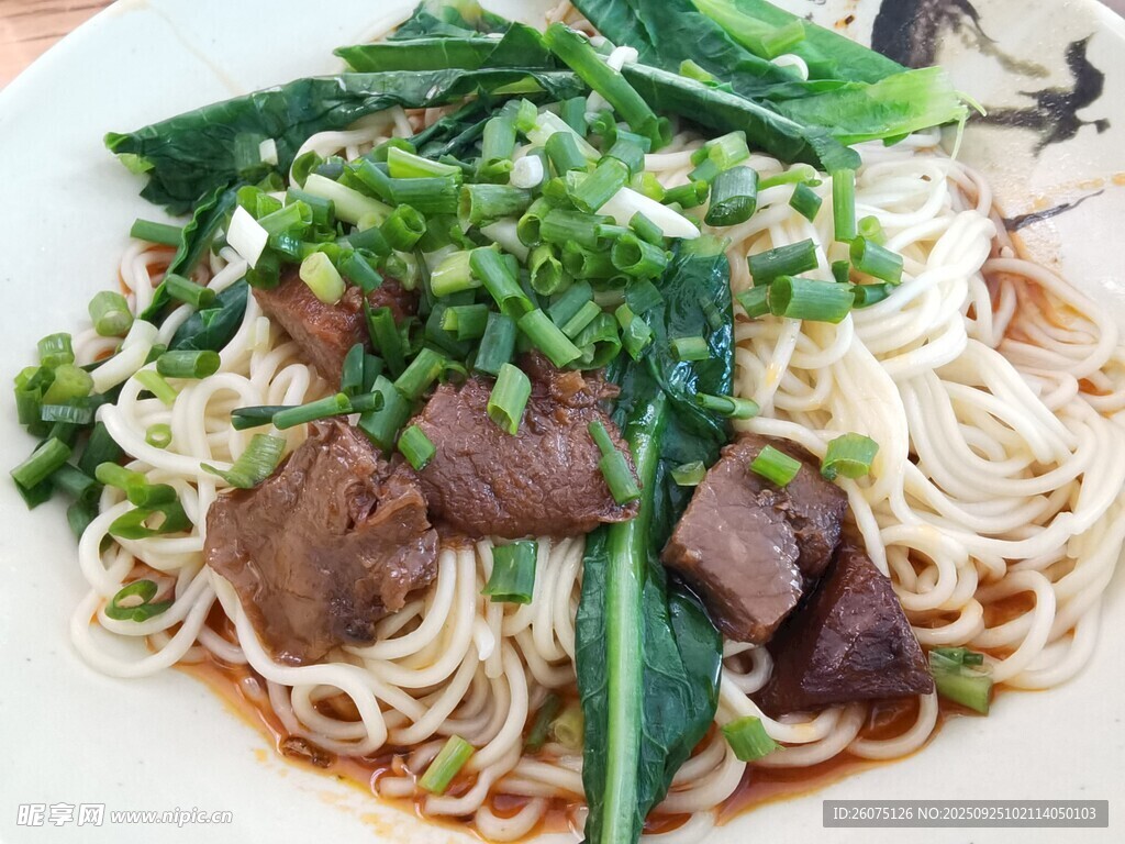 牛肉蔥花拌面