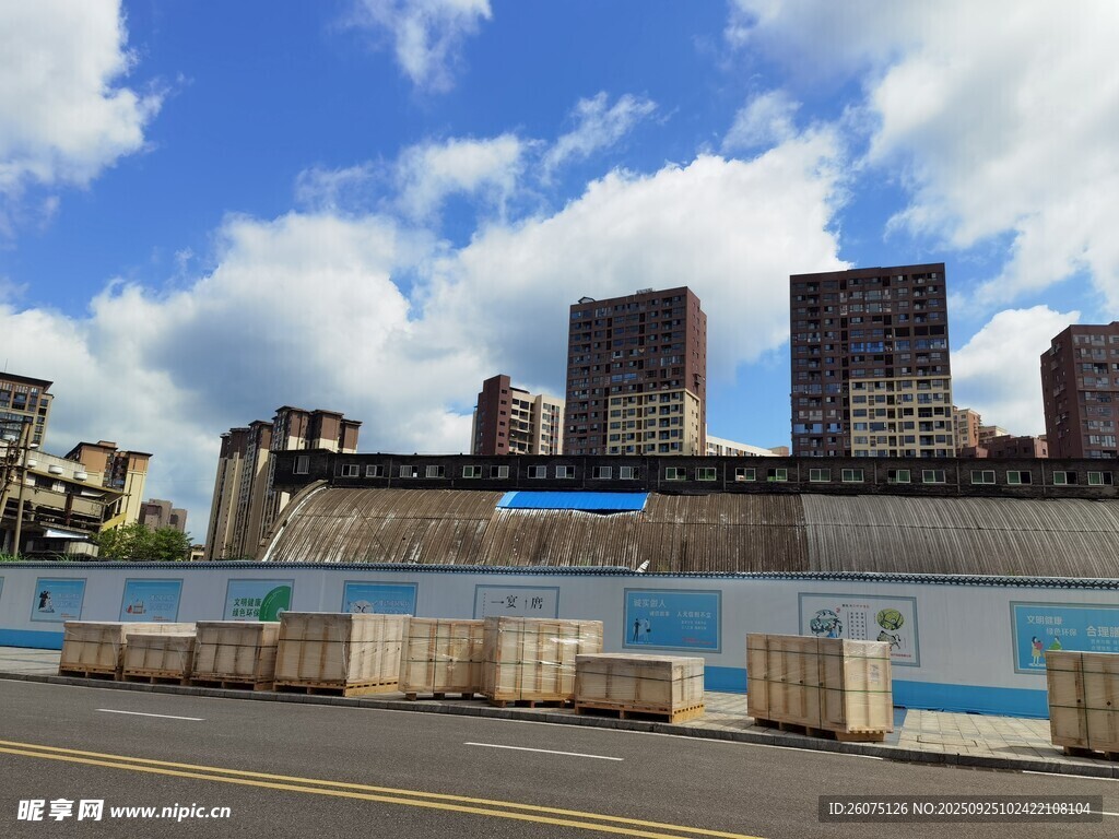 城市建筑工地外觀景象