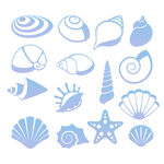 海洋貝殼海星圖案 