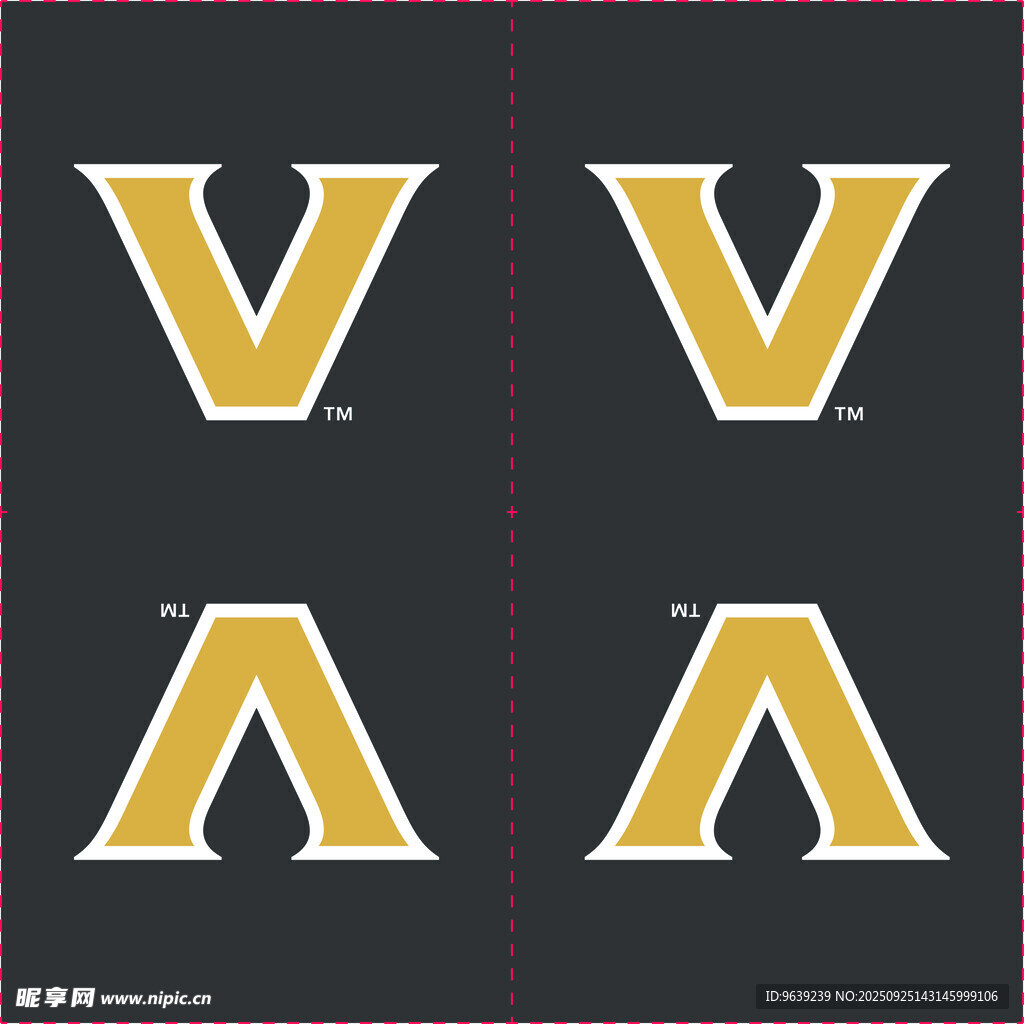 金色字母V與A圖案設(shè)計(jì)