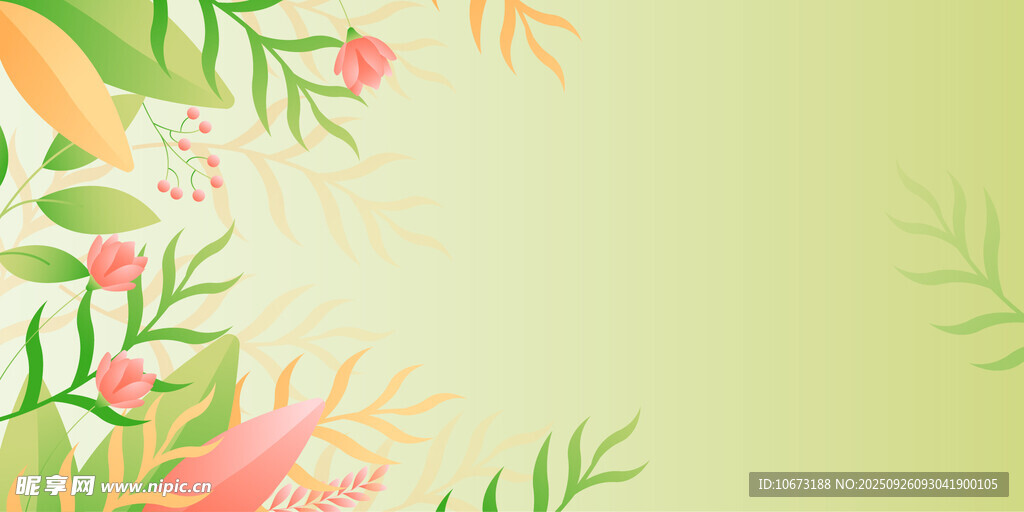 清新花卉綠植背景圖