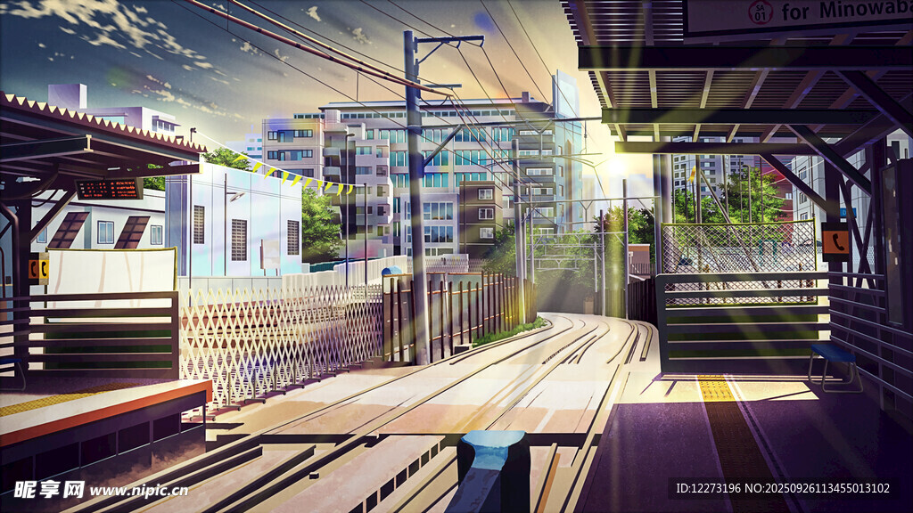 未來感都市站臺場景