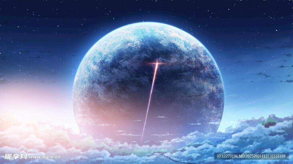 太空中的星球與激光景象