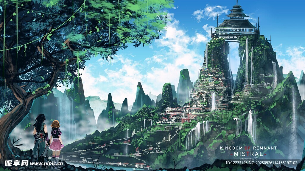 夢幻仙境中的古老神秘建筑