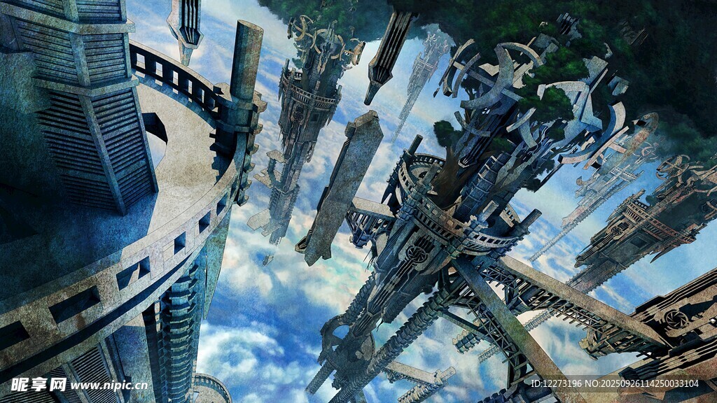 未來(lái)科幻風(fēng)城市建筑景觀
