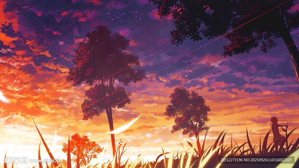 夕陽下的夢(mèng)幻植物景觀