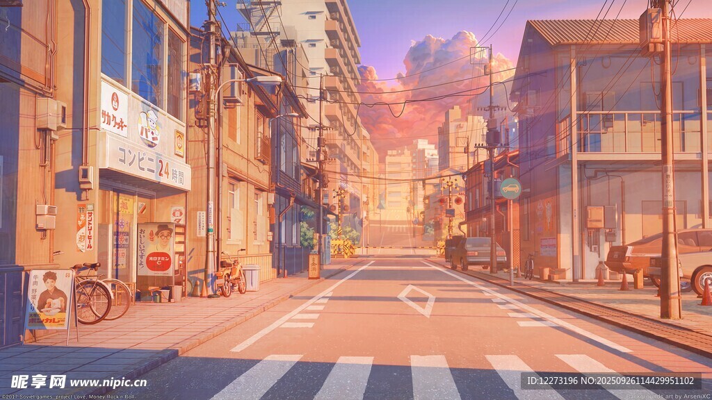 黃昏下的靜謐城市街道