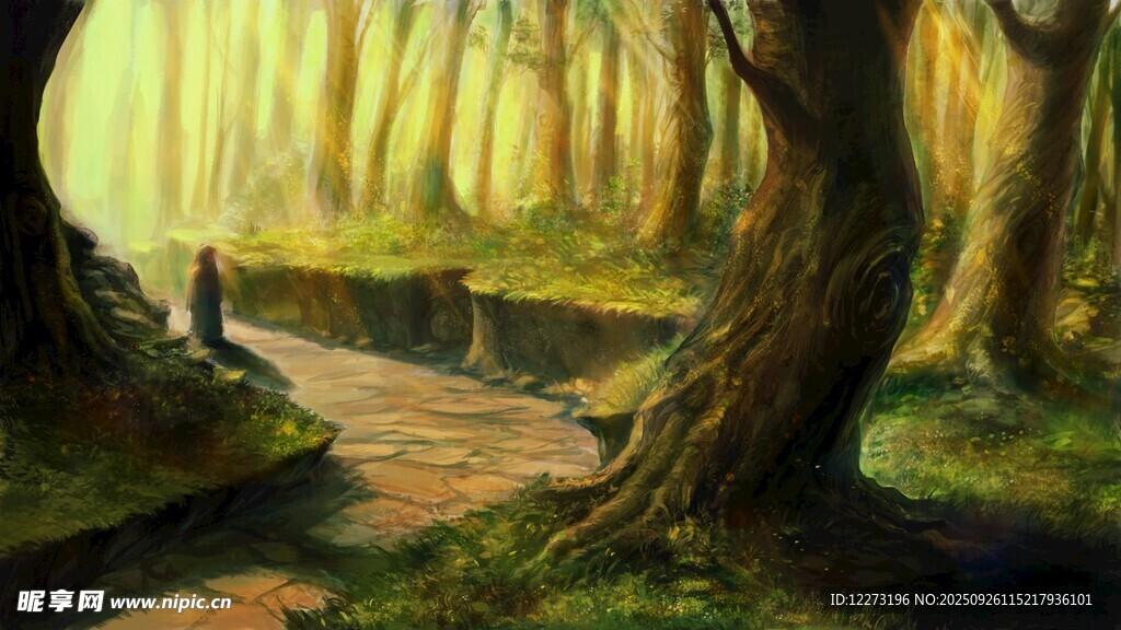 夢(mèng)幻森林中的幽靜小徑