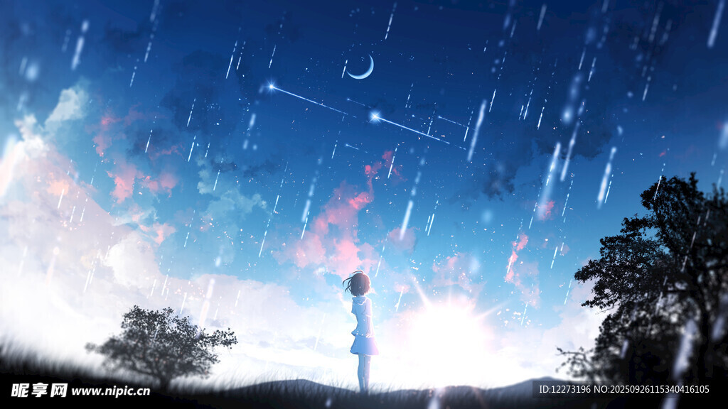 夜空下的高塔與璀璨繁星
