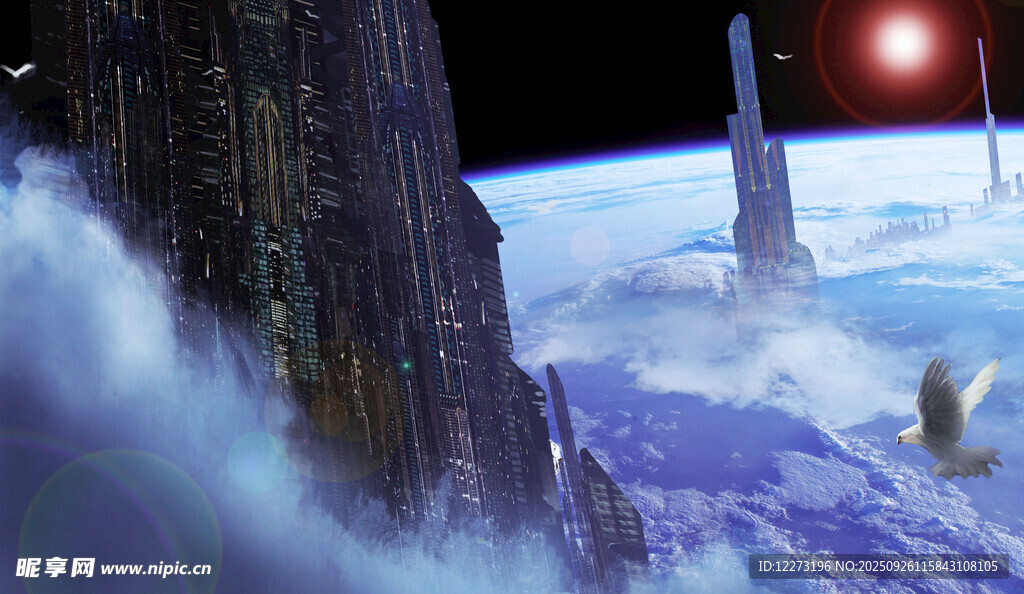科幻風(fēng)格宇宙中的奇異建筑