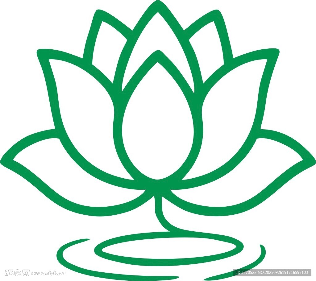 簡約綠色蓮花圖標設(shè)計