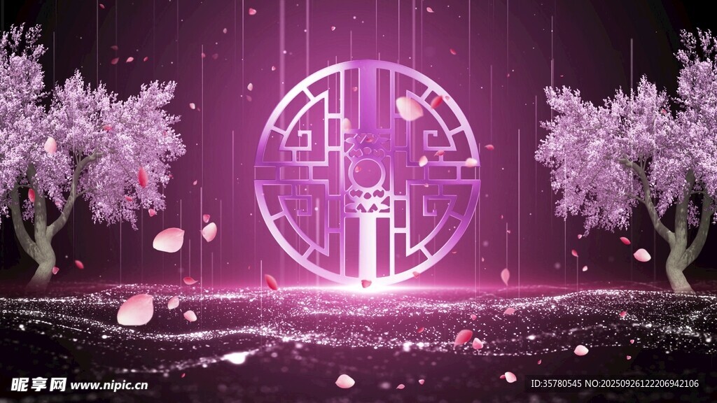 夢(mèng)幻中式浪漫櫻花場(chǎng)景