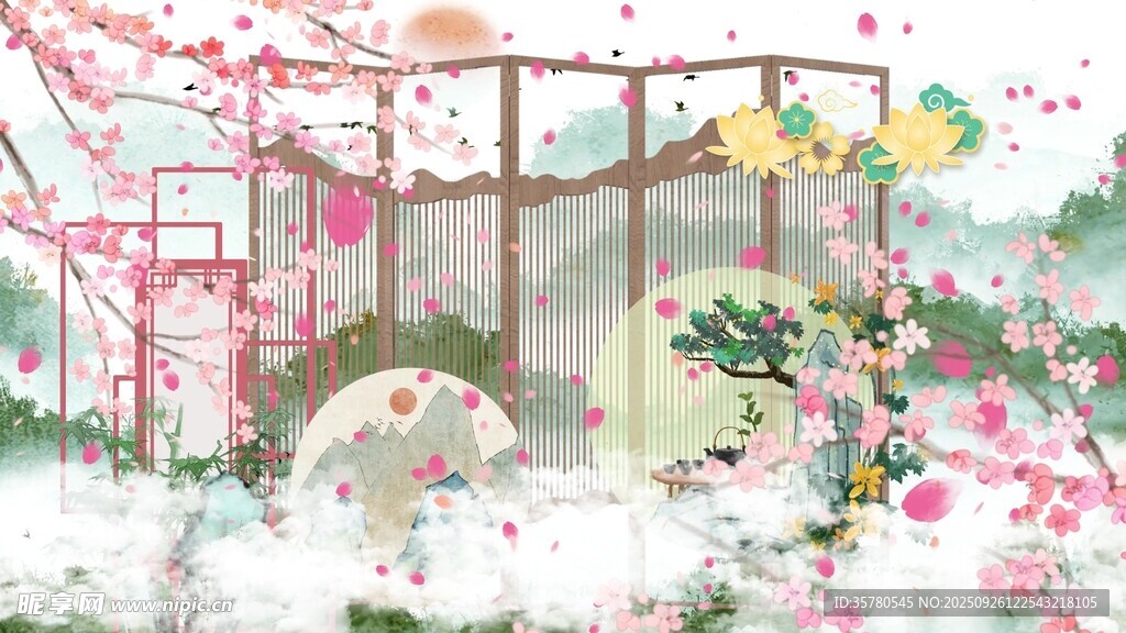 夢幻日式庭院花卉景觀