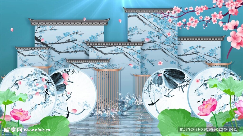 中國風古典舞臺背景