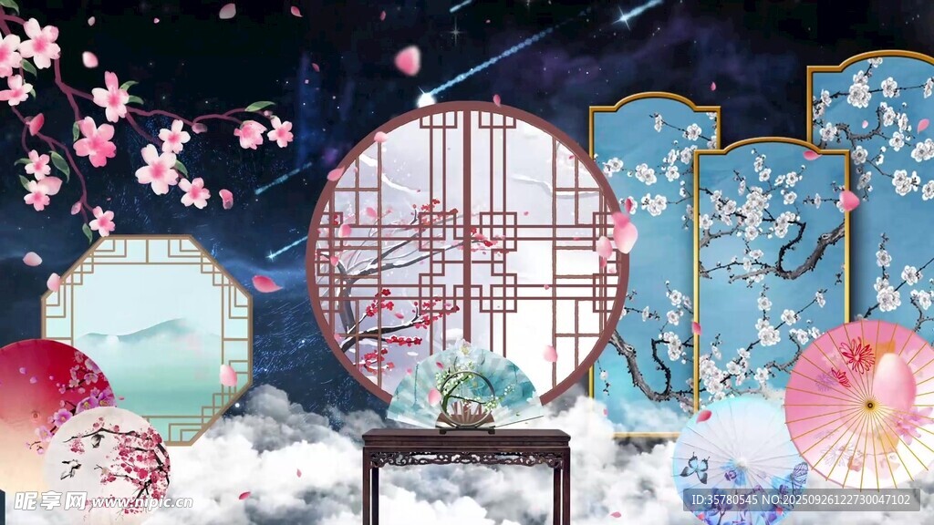 古風(fēng)中式唯美窗景畫面