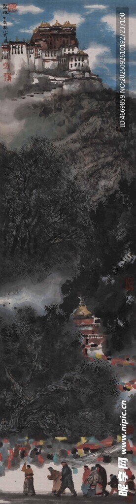 城市景觀中的建筑與人群
