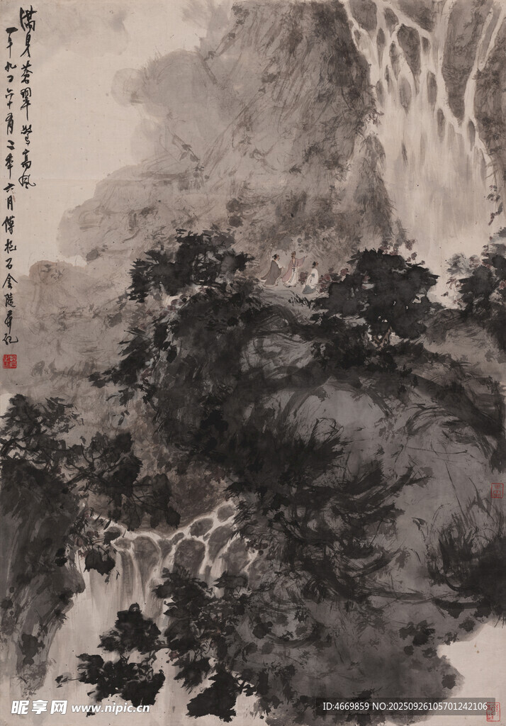 水墨山水國畫意境圖