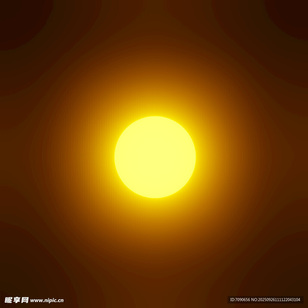 明亮黃色太陽發(fā)光效果