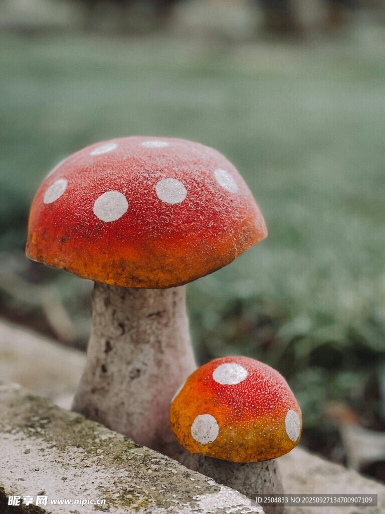 鮮艷雙蘑菇 自然小景致