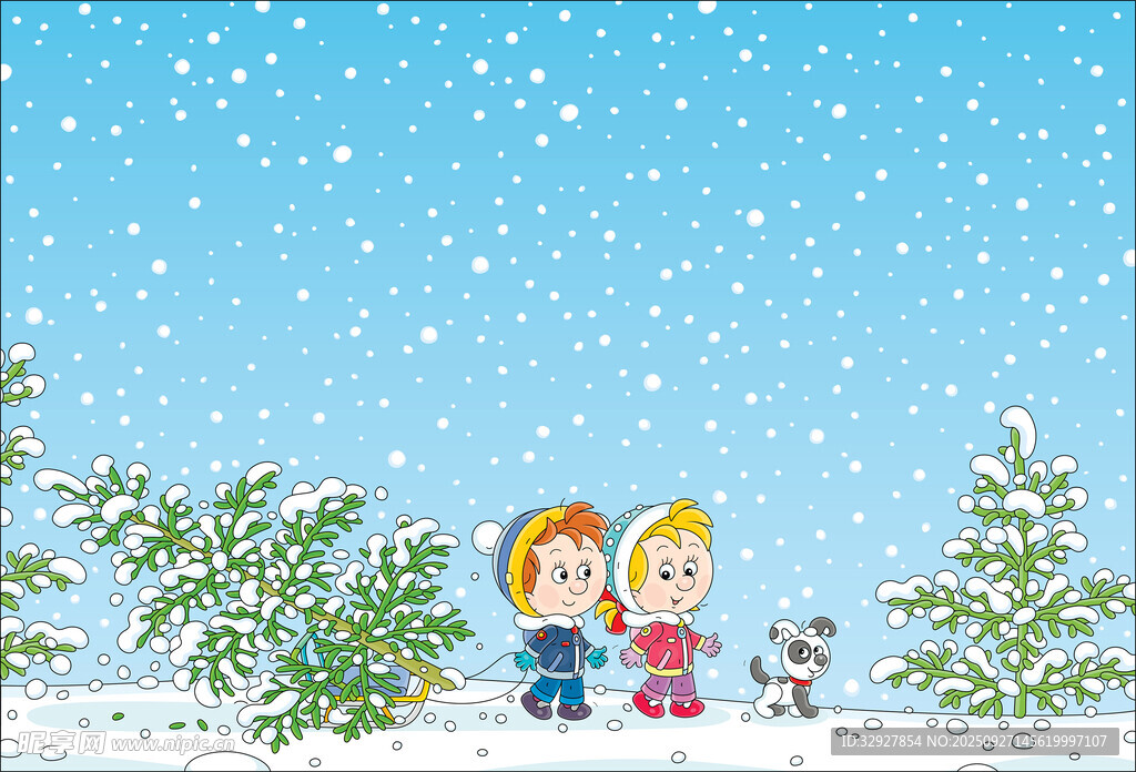 雪天插圖