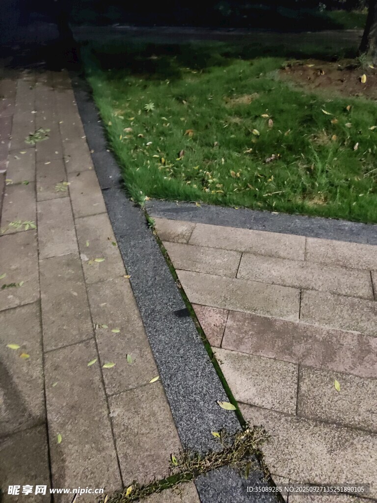 庭院磚石小徑與草地景觀