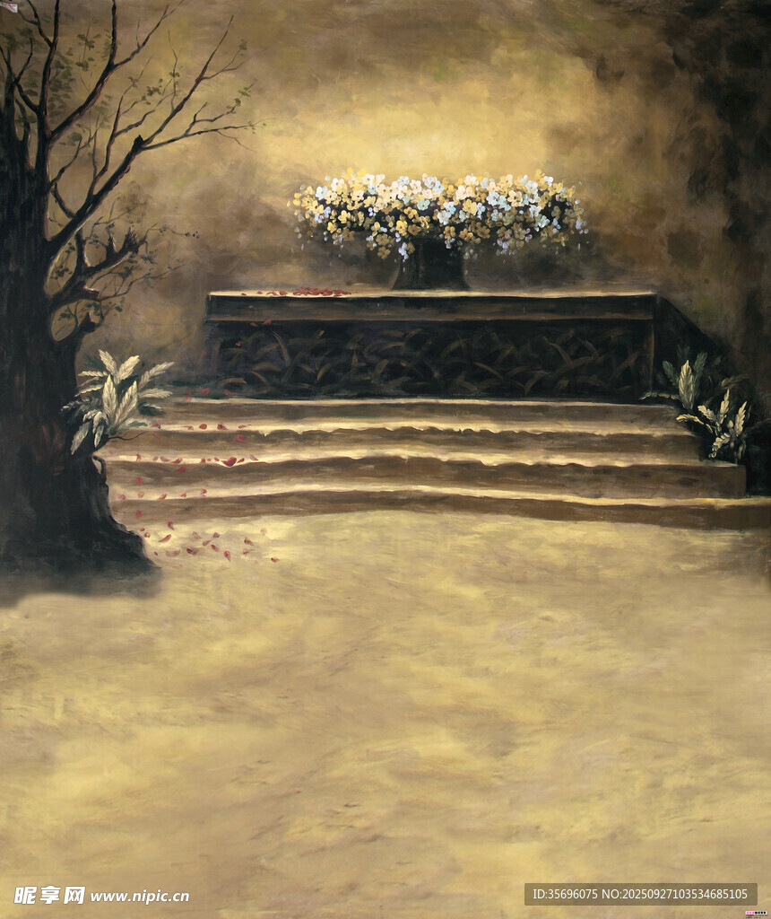 神秘幽暗的古老祭壇場景