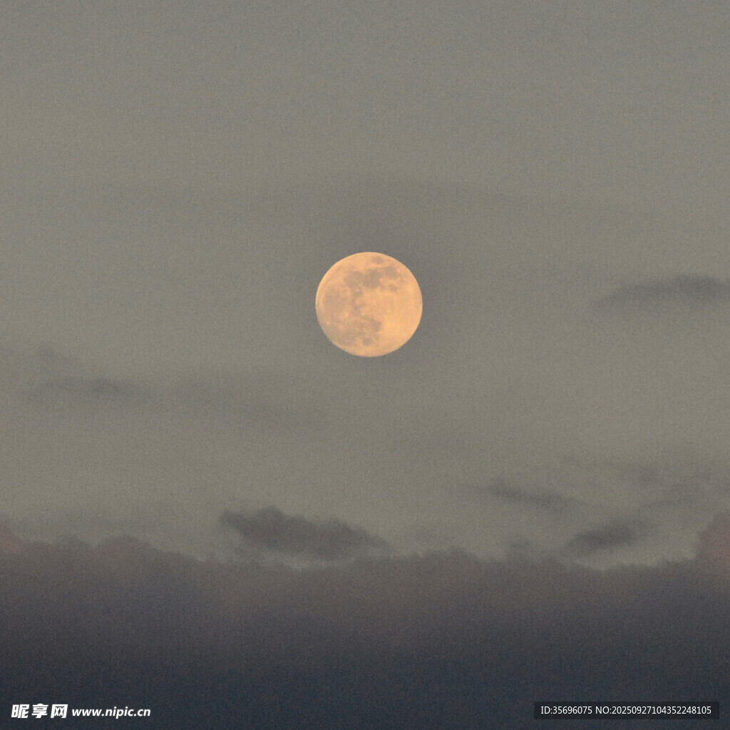 夜空中的明亮滿月