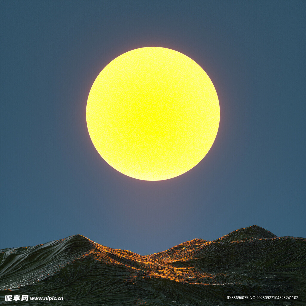 夕陽下的壯麗山巒