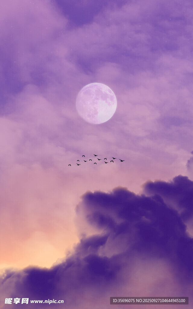 月夜云海夢(mèng)幻景象